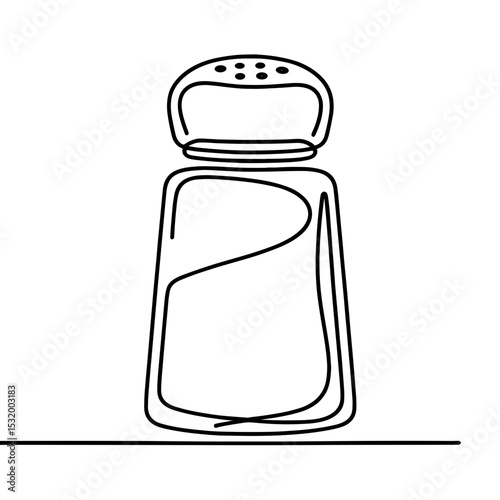 Salt shaker in line art symbolizing seasoning and cooking essentials