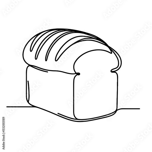 Loaf of bread in line style symbolizing bakery tradition and nourishment