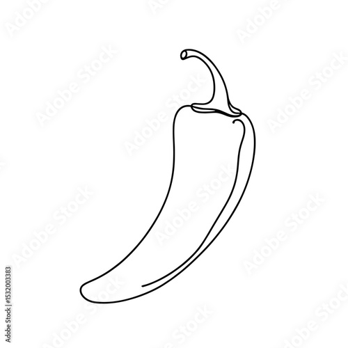 Chili pepper in one line illustration