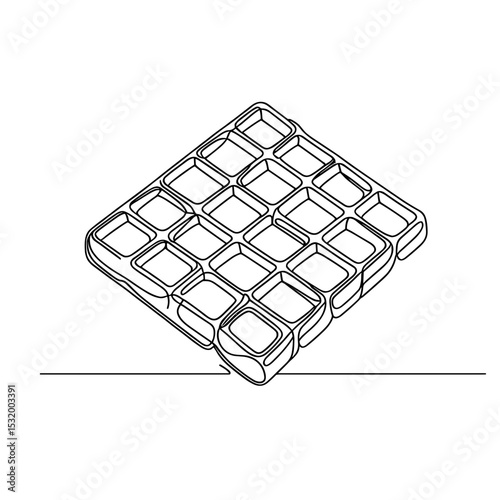 Waffle in minimal continuous line art