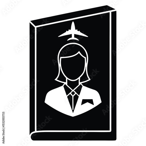 flight attendant element isolated menu card on white background