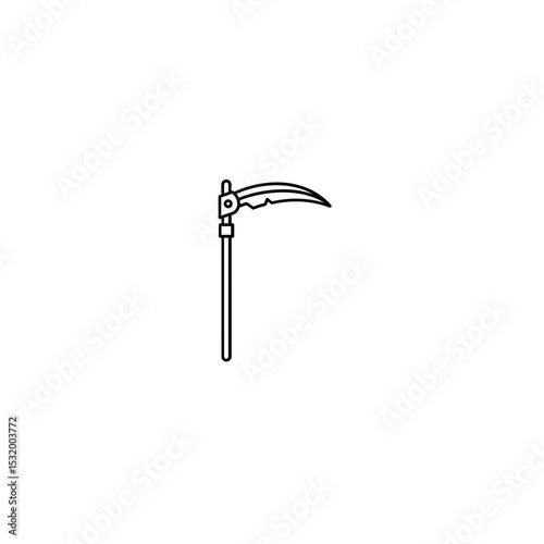 Black Lined Fire Ring Scythe Icon