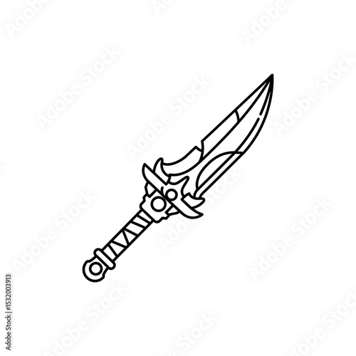 Black Lined Horned Blade Resembling a Beast Icon