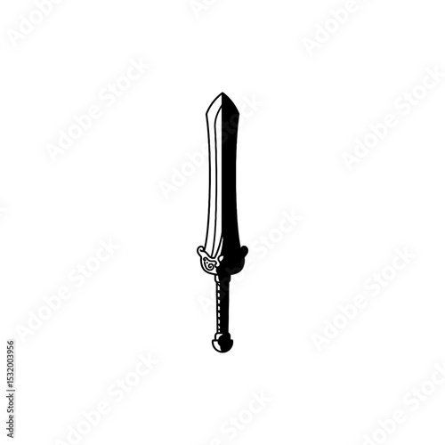 Black Lined Jade Sword with Dragon Handle Icon