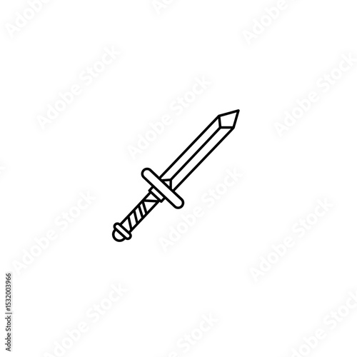 Black Lined Jeweled Saber with Curved Back Icon