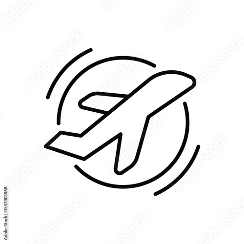 Airplane Flying Icon Outline Thin Line Symbol for Travel and Aviation Motion