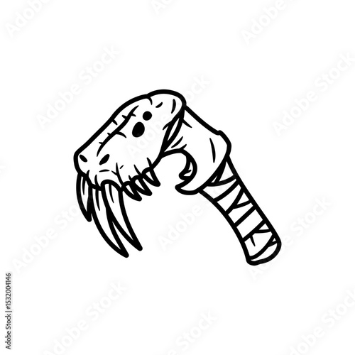 Black Lined Primal Claw Weapon with Beast Teeth Icon