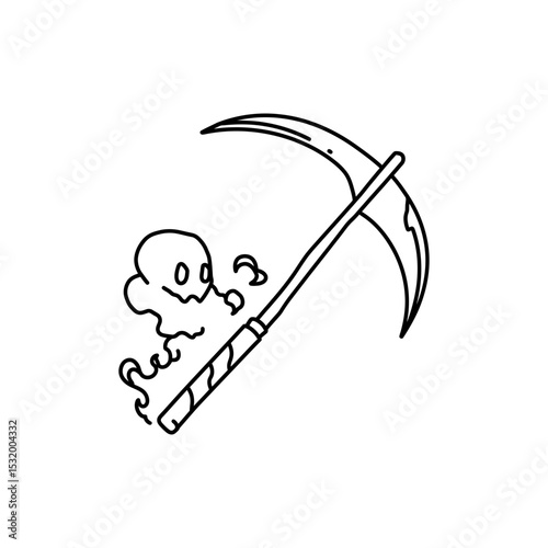 Black Lined Soul-Bound Sickle with Ethereal Trail Icon