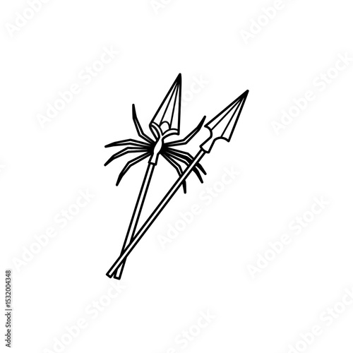 Black Lined Spider Silk Spear Icon