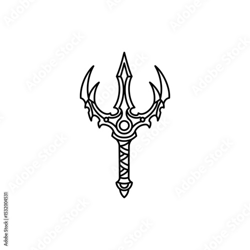 Black Lined Twin Blade Chakram with Clawed Ends Icon