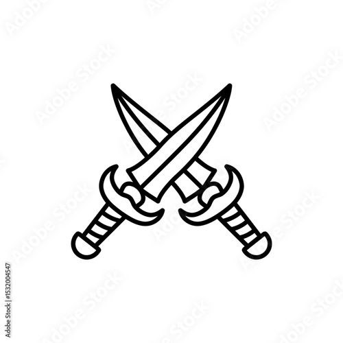 Black Lined Twin Daggers with Claw Hilts Icon