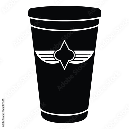 flight attendant element isolated paper cup on white background