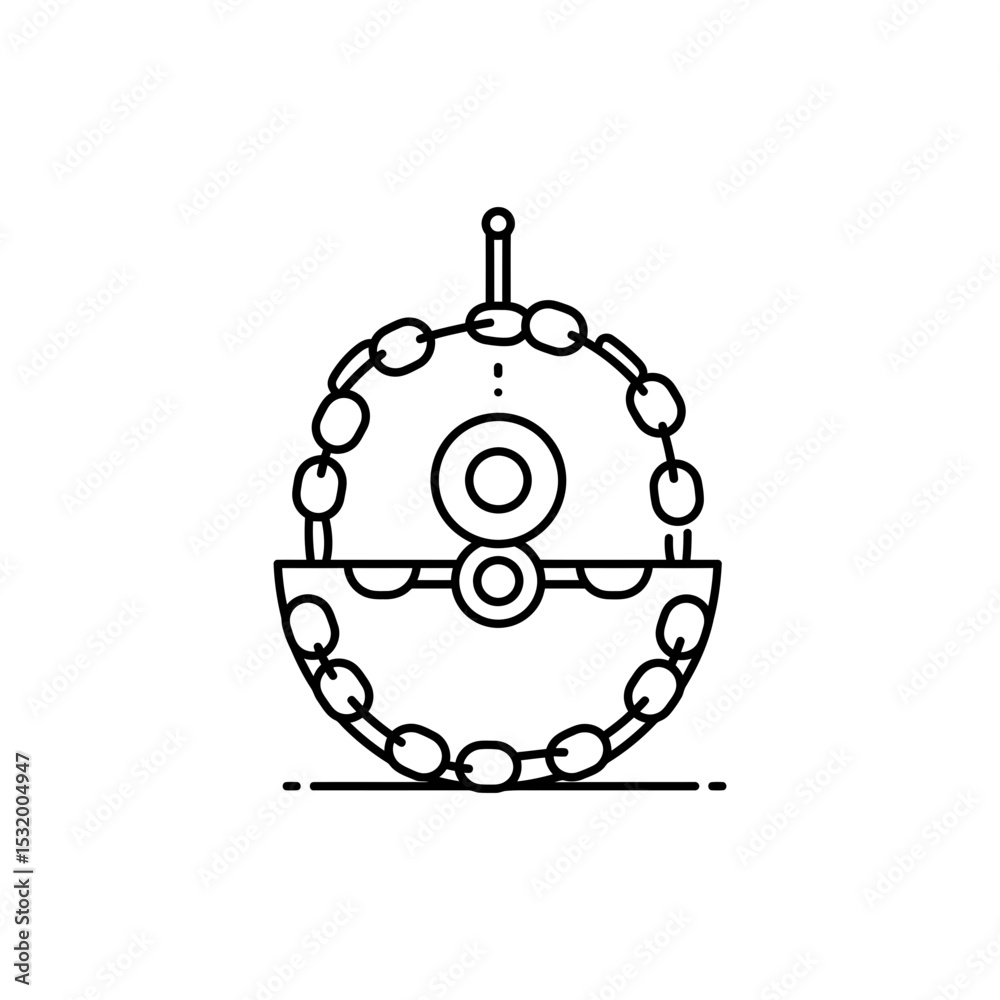 Obraz premium Black Lined Chained Rune Disc Icon