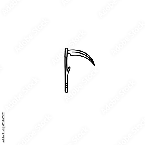 Black Lined Cursed Scythe with Double Arc Icon