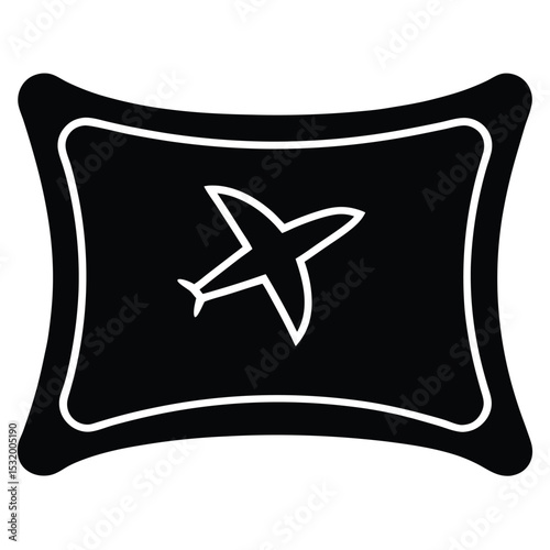 flight attendant element isolated pillow on white background
