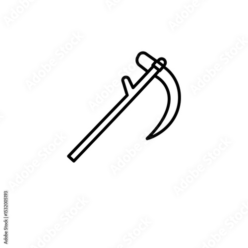 Black Lined Double Sickle Staff Icon