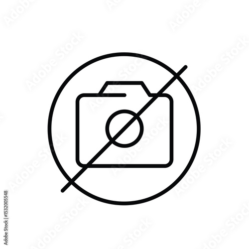 Camera Blocked Icon Line Style Symbol Thin Outline