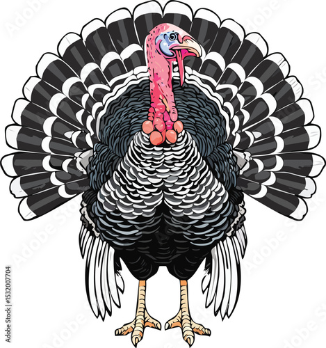 Festive Thanksgiving Turkey Illustration