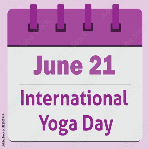 International Yoga Day Announcement Reminder Calendar 
