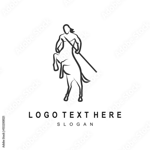Centaur Archer Silhouette logo line art