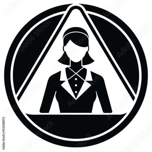 flight attendant element isolated turbulence warning on white background
