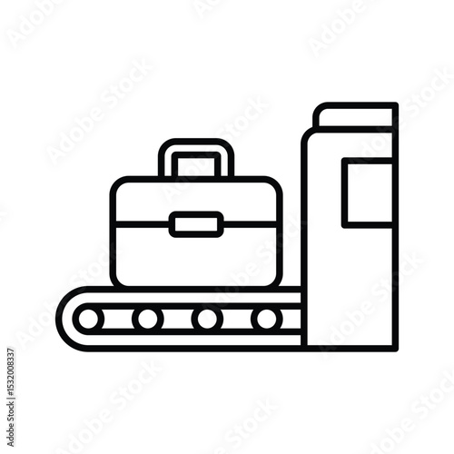 Baggage Screening Icon Thin Line Outline Style for Airport Security Check or Customs Inspection