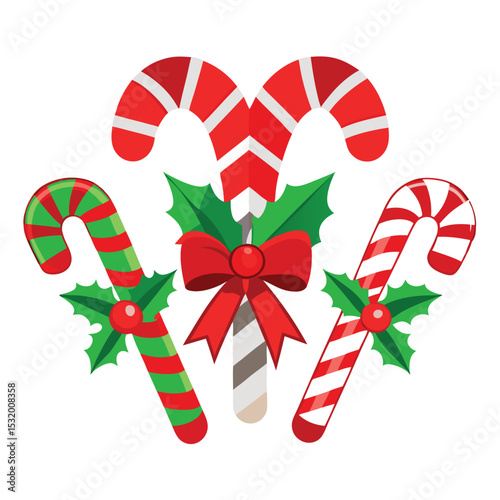 Three sets of crossed candy on a white background colorful and playful