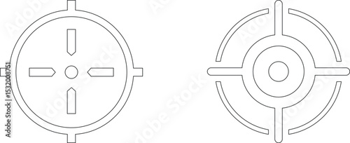 Target line art icon set.target icon on isolated background. Crosshair in black.Editable Stroke, Pixel Perfect, Stock Illustration. Goal symbol collection. Darts icon. Hitting the bullseye icon line.