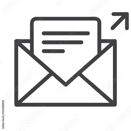 Email Notification Icon for App Interfaces and Web Design - Ideal for Digital Communication Materials, Newsletter Promotions and Message Alert Illustrations