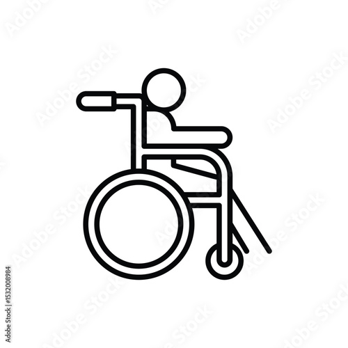 Outline Wheelchair Icon Accessibility Disability Support Symbol Vector