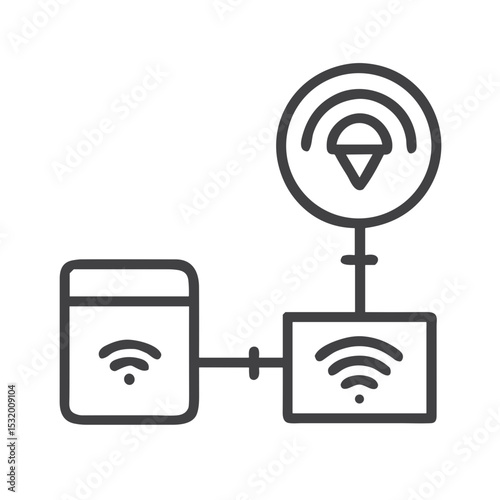 VPN Connection Icon for Cybersecurity Websites, Privacy Applications, Network Security Blogs, IT Services and Digital Protection Materials