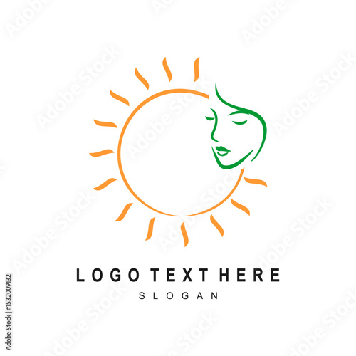 Sun and Face Beauty Logo
