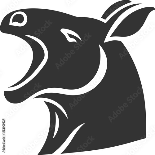 Animal vector silhouette of a tapir