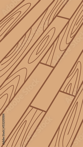 Hand drawn wood flooring background with brown grain and light wooden tone