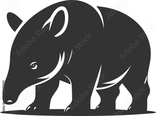Animal vector silhouette of a tapir