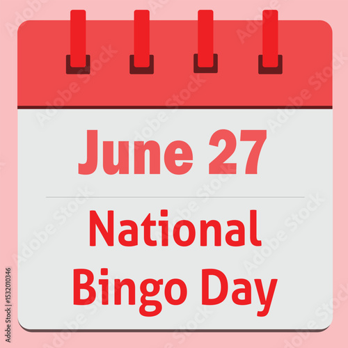 National Bingo Day Announcement Reminder Calendar 
