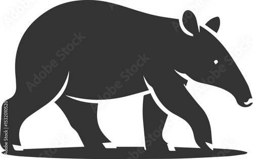 Animal vector silhouette of a tapir