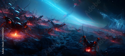 Galaxy Version of ant war world, ai generative