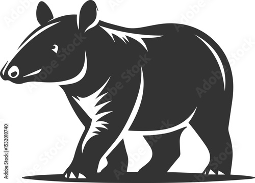 Animal vector silhouette of a tapir