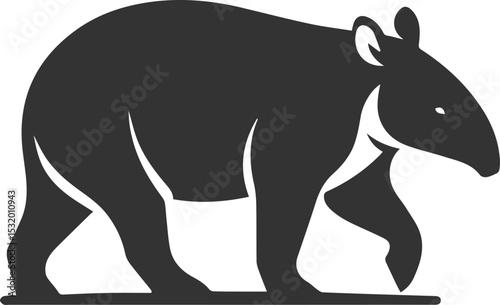 Animal vector silhouette of a tapir