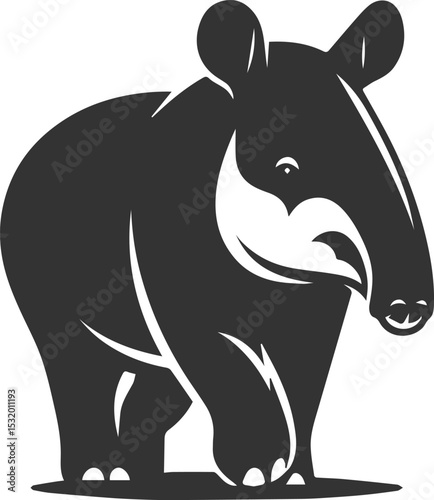 Animal vector silhouette of a tapir