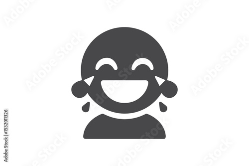 Laughing Character silhouette vector with white background