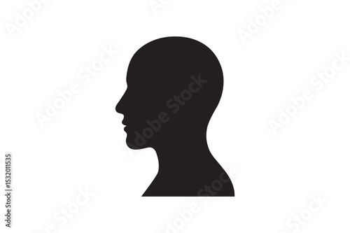 Profile Icon silhouette vector with white background