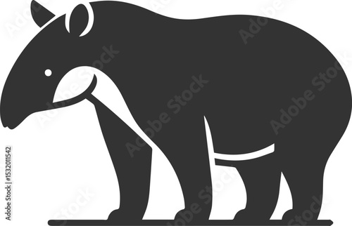 Animal vector silhouette of a tapir