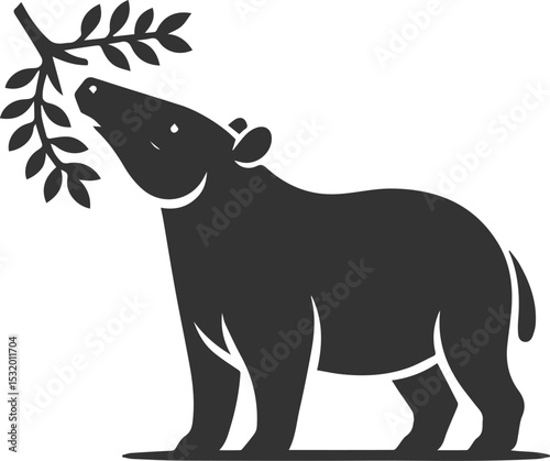 Animal vector silhouette of a tapir