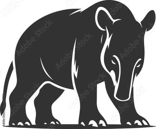 Animal vector silhouette of a tapir