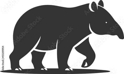 Animal vector silhouette of a tapir