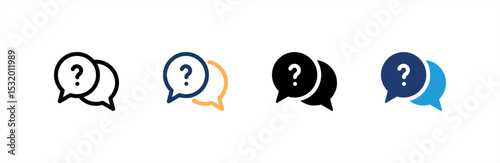 Answer icon set multiple style collection. Vector illustration.