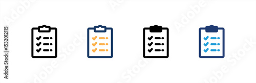 Check List icon set multiple style collection. Vector illustration.
