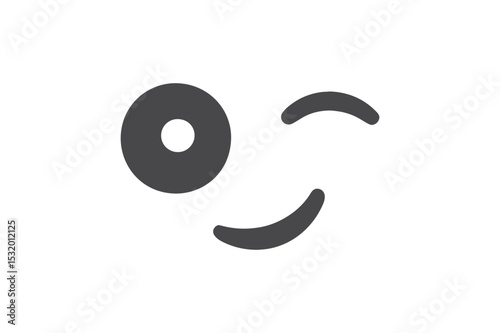Winking Eye silhouette vector with white background